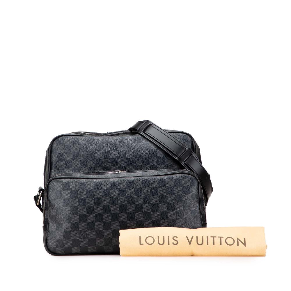 Louis Vuitton B Louis Vuitton Black Damier Canvas Canvas Damier Graphite Sac Leoh France
