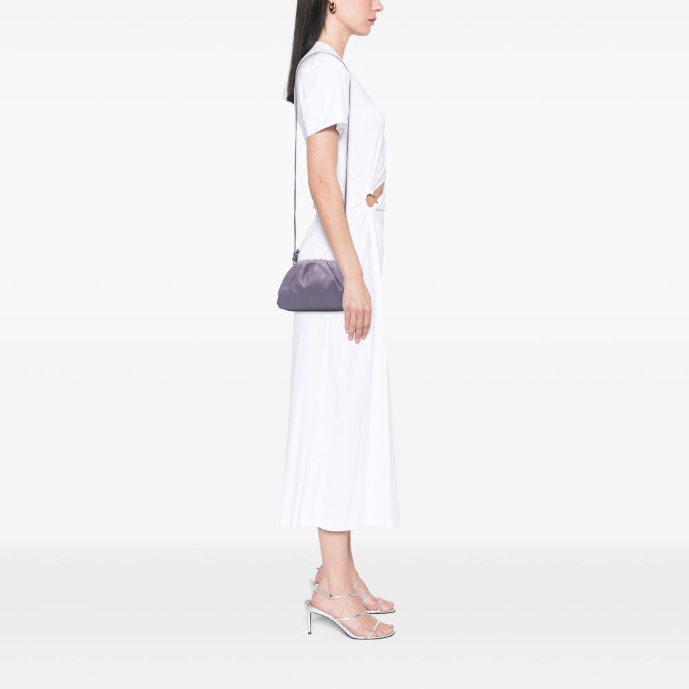 Bottega Veneta B Bottega Veneta Purple Lambskin Leather Leather Lambskin The Mini Pouch Crossbody Italy