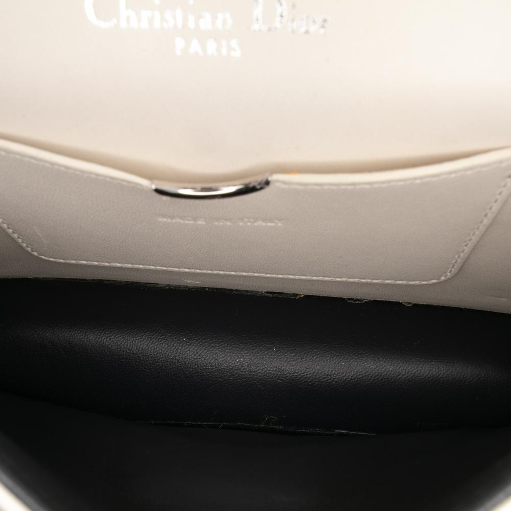 Christian Dior AB Dior White Calf Leather Small skin Diorama Sequin Flap Italy
