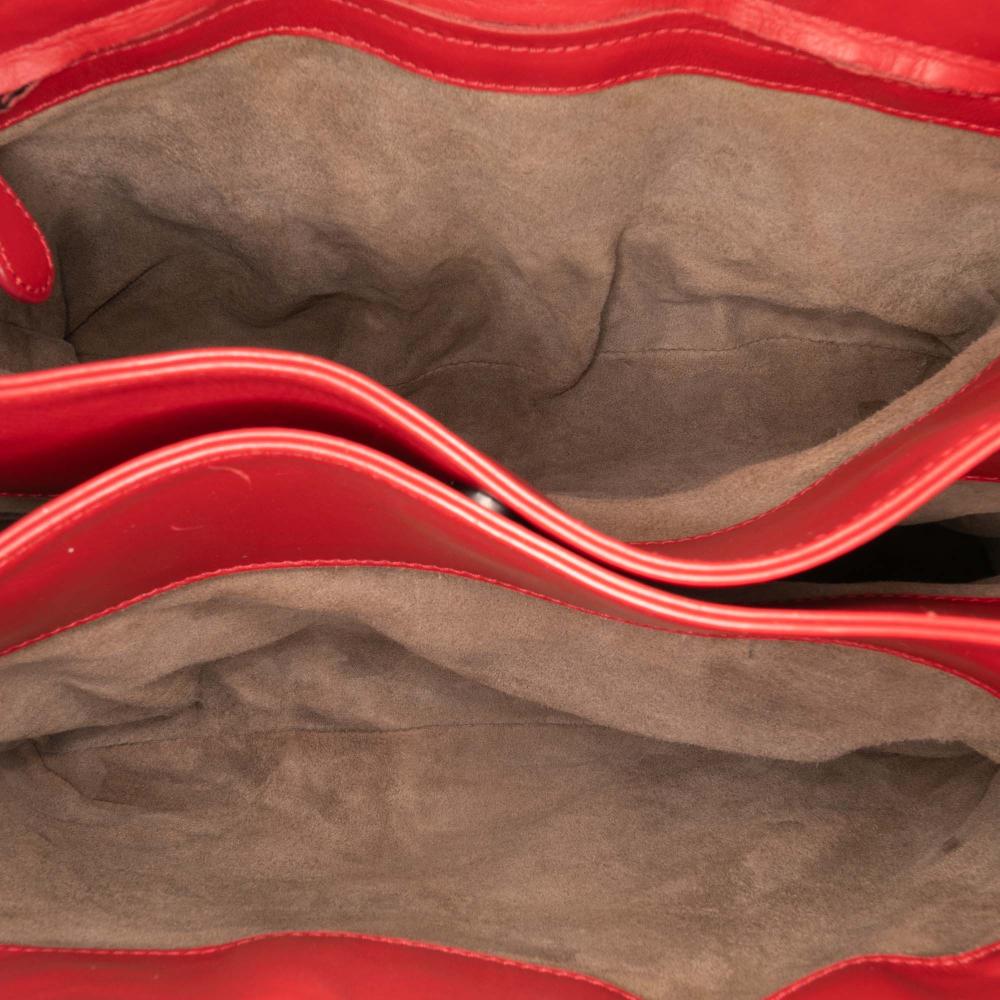 Bottega Veneta B Bottega Veneta Red Nappa Leather Leather Small Nappa Intrecciato Roma Satchel Italy