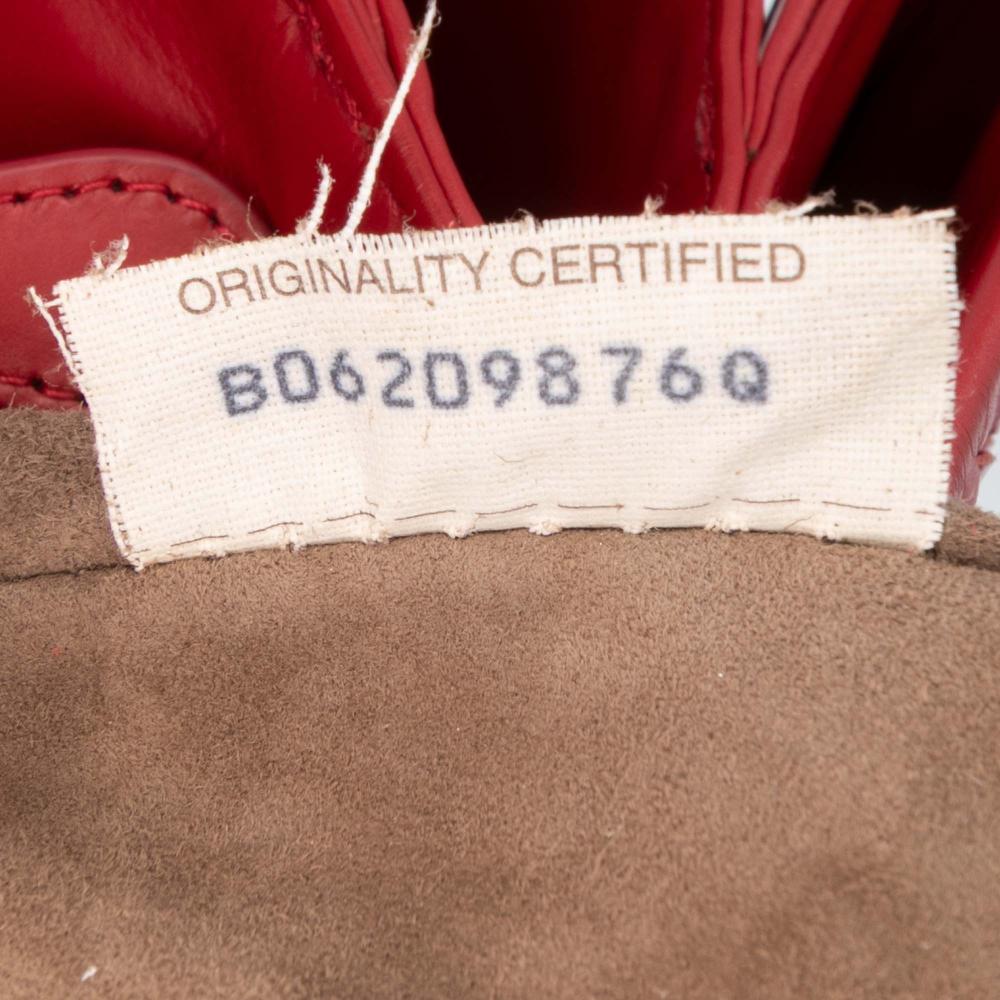 Bottega Veneta B Bottega Veneta Red Nappa Leather Leather Small Nappa Intrecciato Roma Satchel Italy
