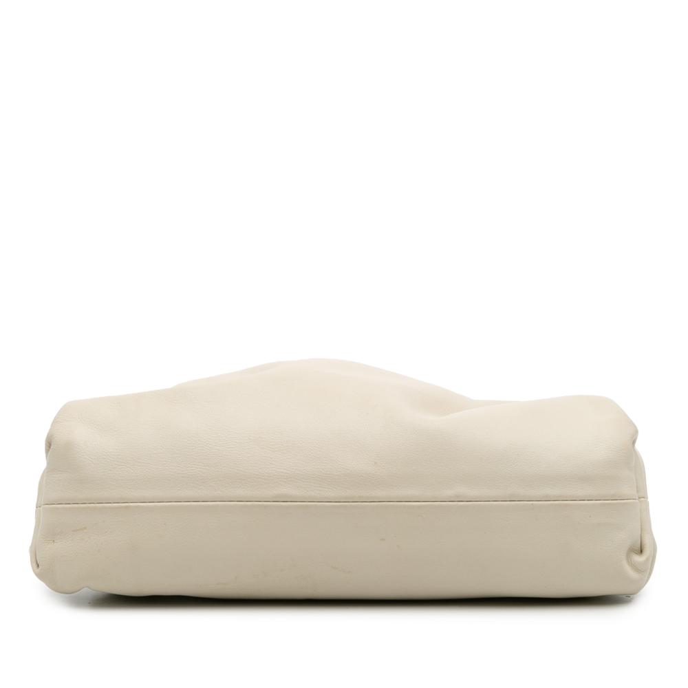 Bottega Veneta AB Bottega Veneta White Off White Lambskin Leather Leather Lambskin The Mini Pouch Crossbody Italy