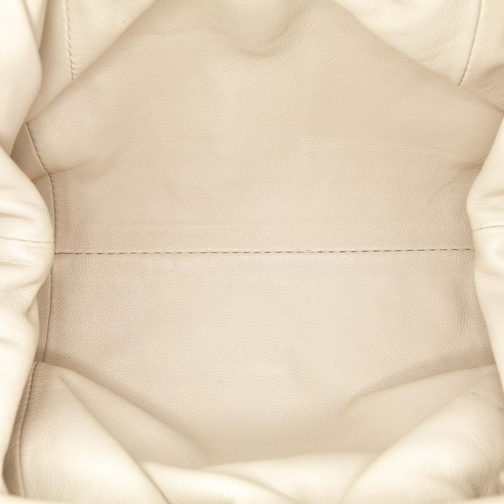 Bottega Veneta AB Bottega Veneta White Off White Lambskin Leather Leather Lambskin The Mini Pouch Crossbody Italy
