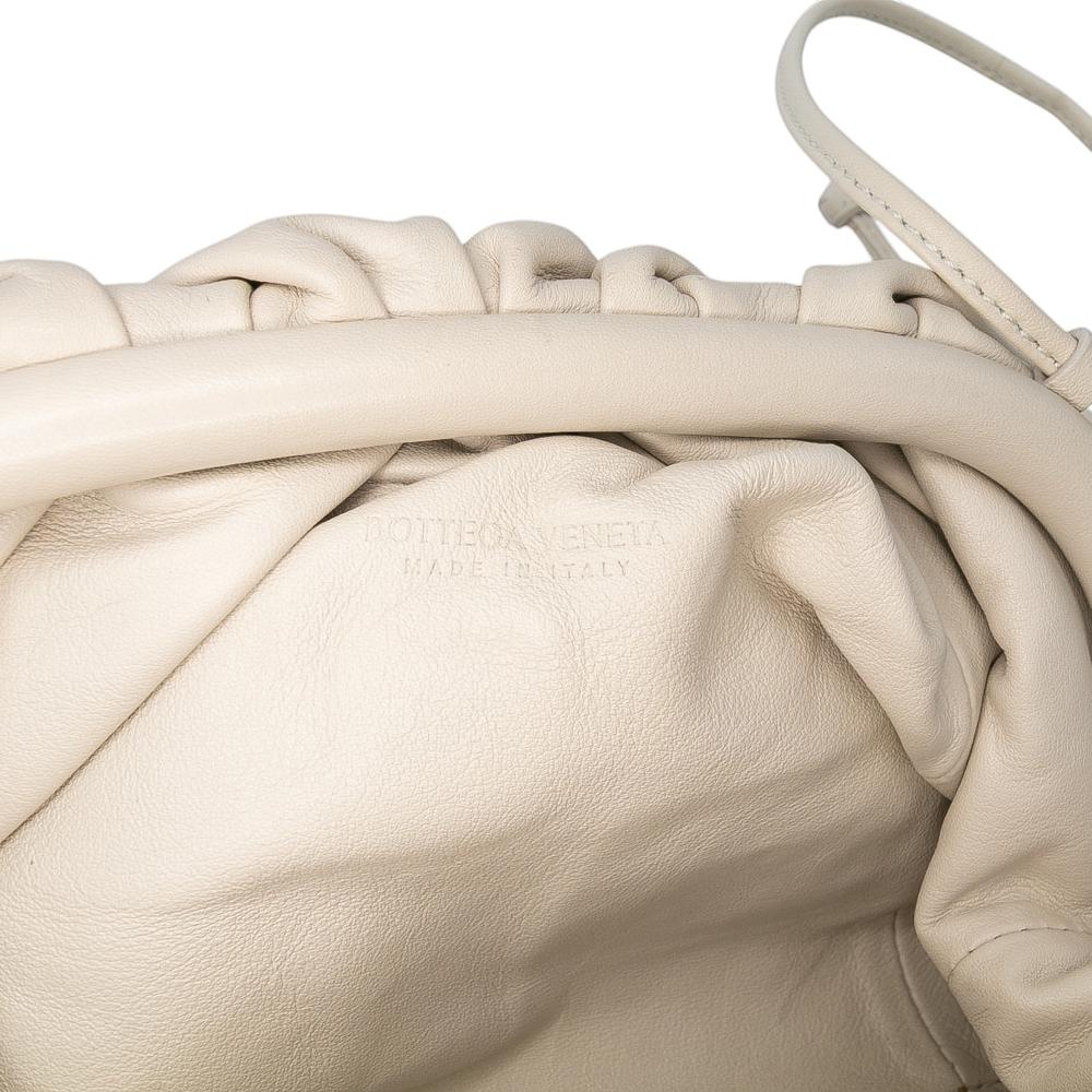 Bottega Veneta AB Bottega Veneta White Off White Lambskin Leather Leather Lambskin The Mini Pouch Crossbody Italy