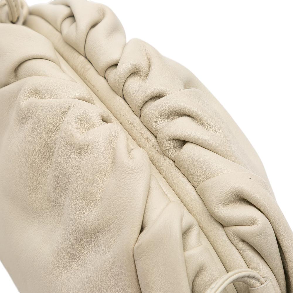 Bottega Veneta AB Bottega Veneta White Off White Lambskin Leather Leather Lambskin The Mini Pouch Crossbody Italy