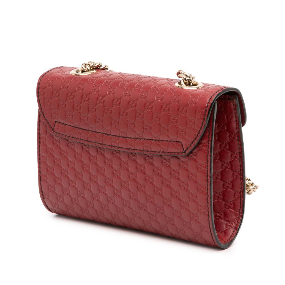 Gucci B Gucci Red Calf Leather Mini Microguccissima Emily Crossbody Italy