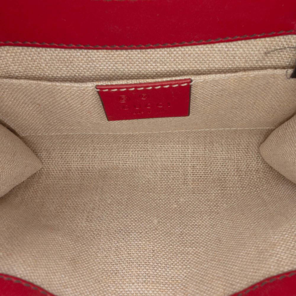 Gucci B Gucci Red Calf Leather Mini Microguccissima Emily Crossbody Italy