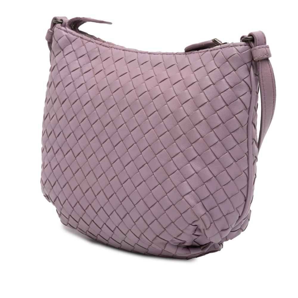 Bottega Veneta B Bottega Veneta Purple Nappa Leather Leather Nappa Intrecciato Crossbody Italy