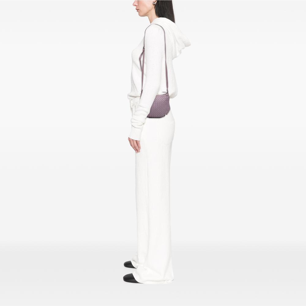 Bottega Veneta B Bottega Veneta Purple Nappa Leather Leather Nappa Intrecciato Crossbody Italy
