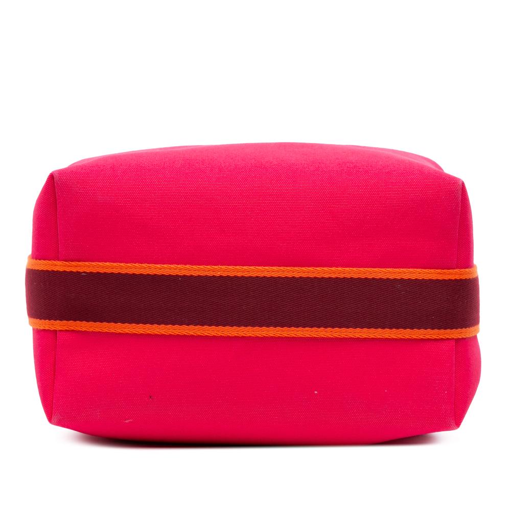 Hermès AB Hermès Pink Hot Pink with Red Dark Red Canvas Fabric Large Toile Bride A Brac Case France