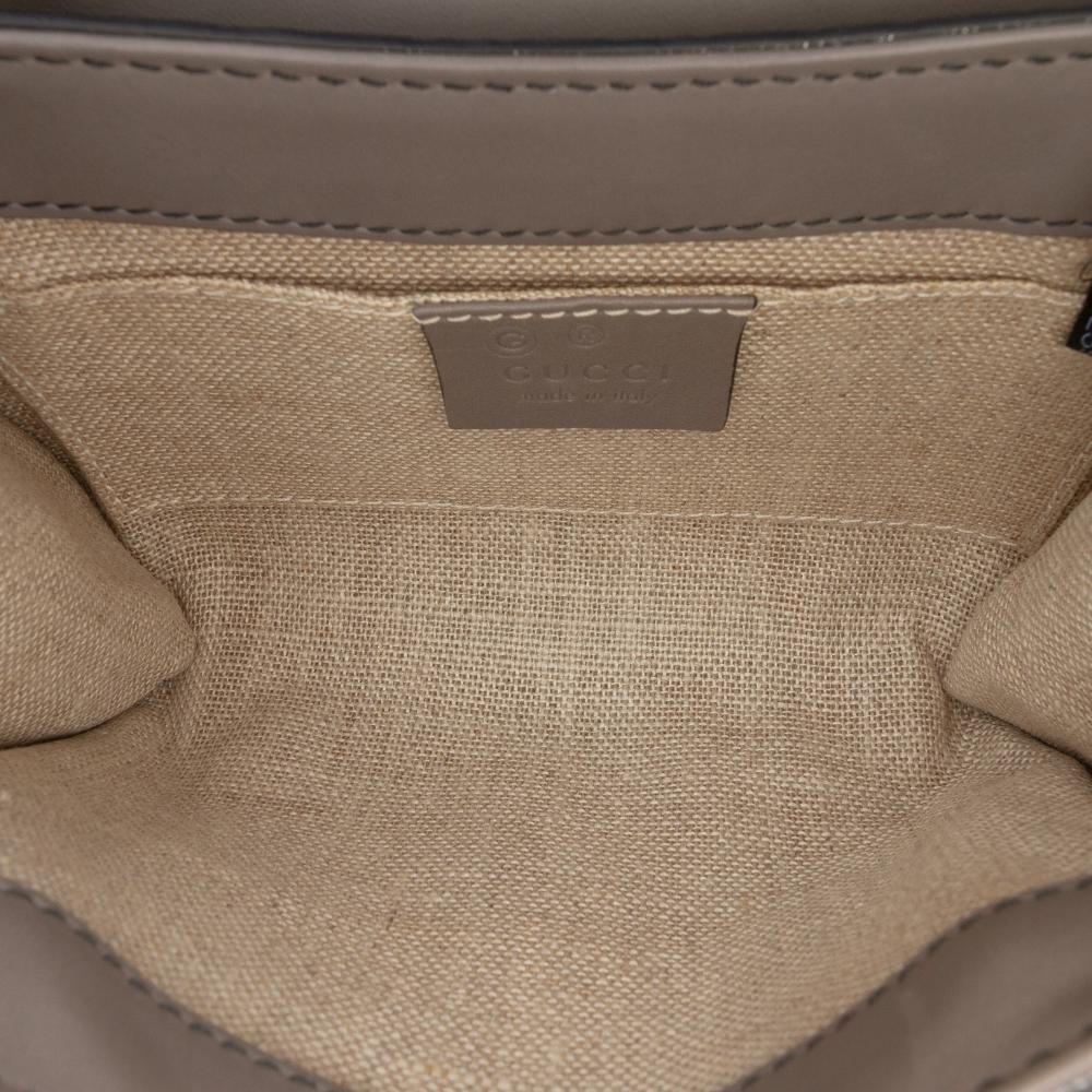 Gucci AB Gucci Brown Taupe Calf Leather Mini Microguccissima Emily Crossbody Italy