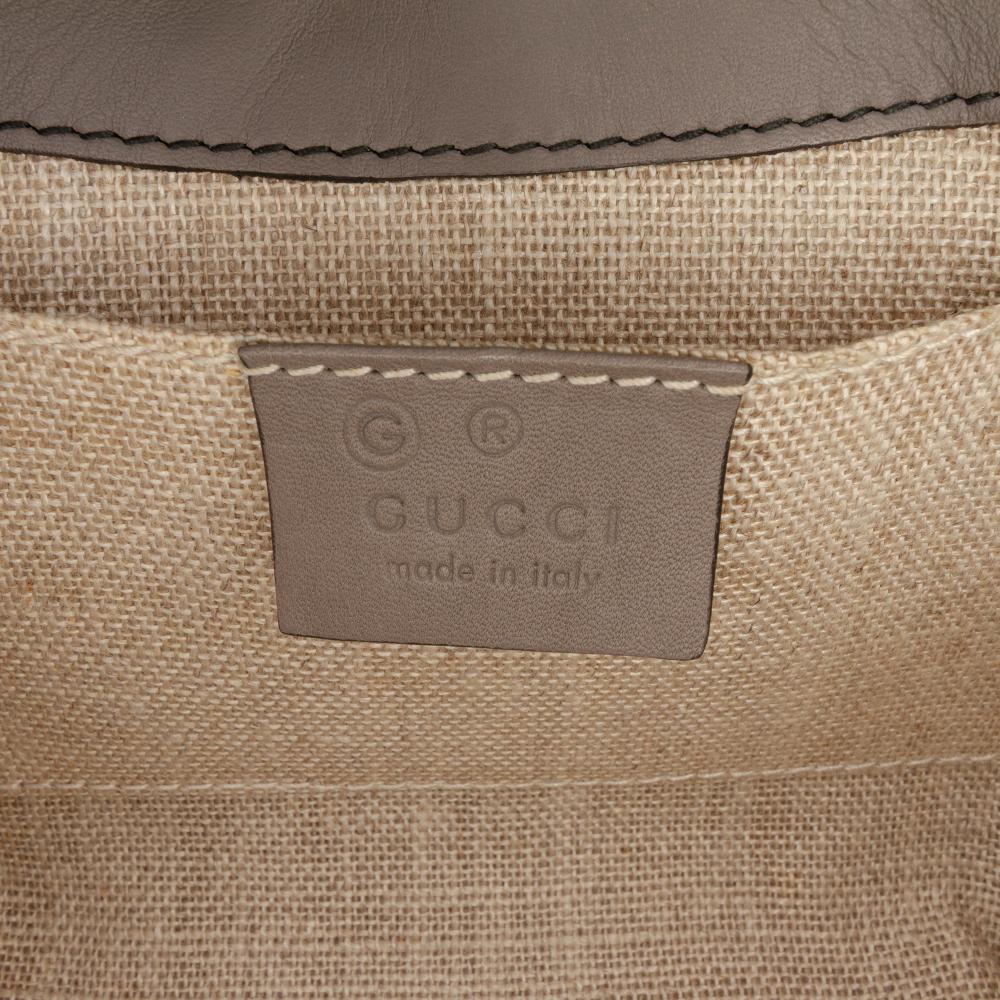 Gucci AB Gucci Brown Taupe Calf Leather Mini Microguccissima Emily Crossbody Italy