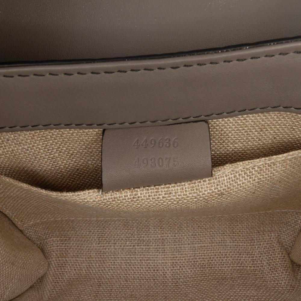 Gucci AB Gucci Brown Taupe Calf Leather Mini Microguccissima Emily Crossbody Italy