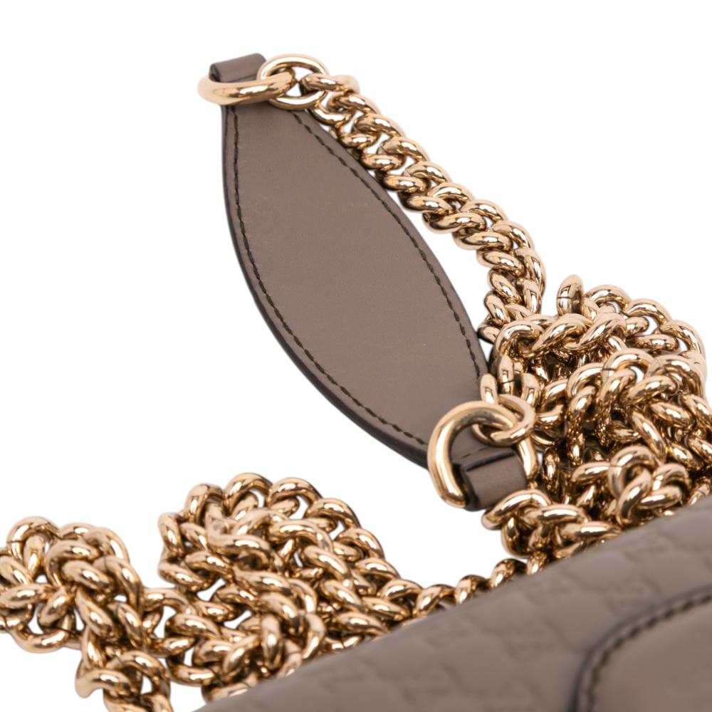 Gucci AB Gucci Brown Taupe Calf Leather Mini Microguccissima Emily Crossbody Italy