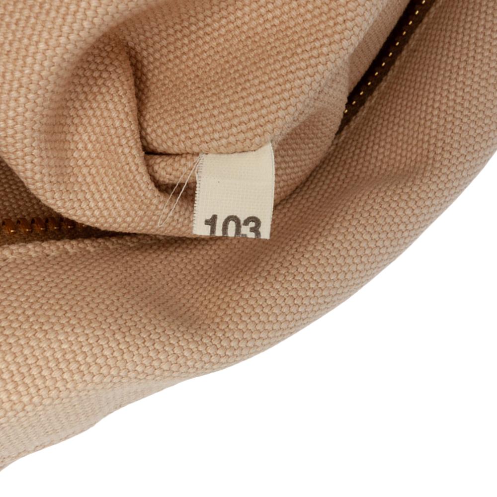 Prada B Prada Brown Beige Canvas Fabric Large Canapa Bijoux Satchel Italy