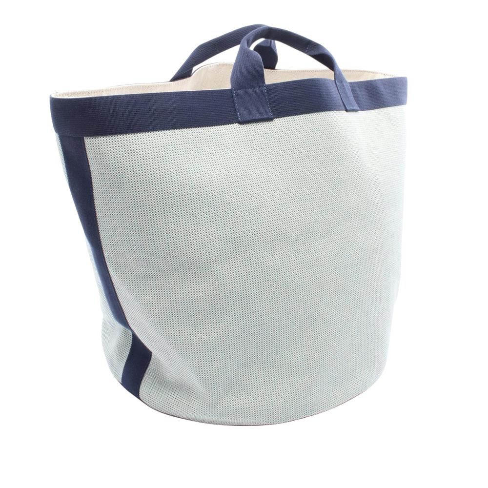 Hermès AB Hermès Blue Light Blue Canvas Fabric Toile Basket Tote France