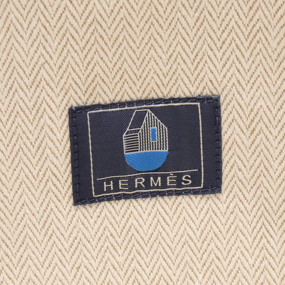 Hermès AB Hermès Blue Light Blue Canvas Fabric Toile Basket Tote France