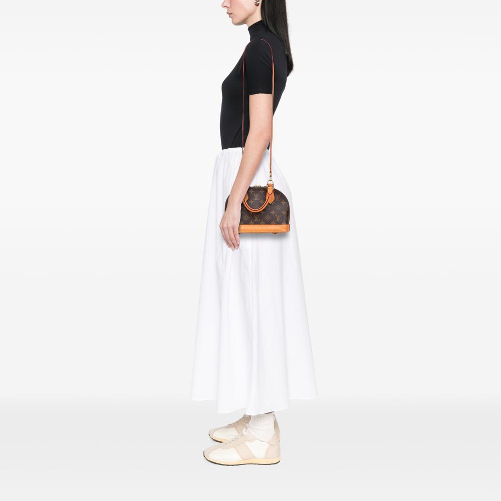 Louis Vuitton B Louis Vuitton Brown Monogram Canvas Fabric Monogram Alma BB France