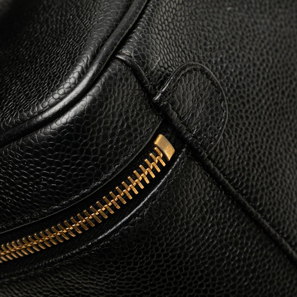 Chanel B Chanel Black Caviar Leather Leather CC Caviar Vanity Bag France