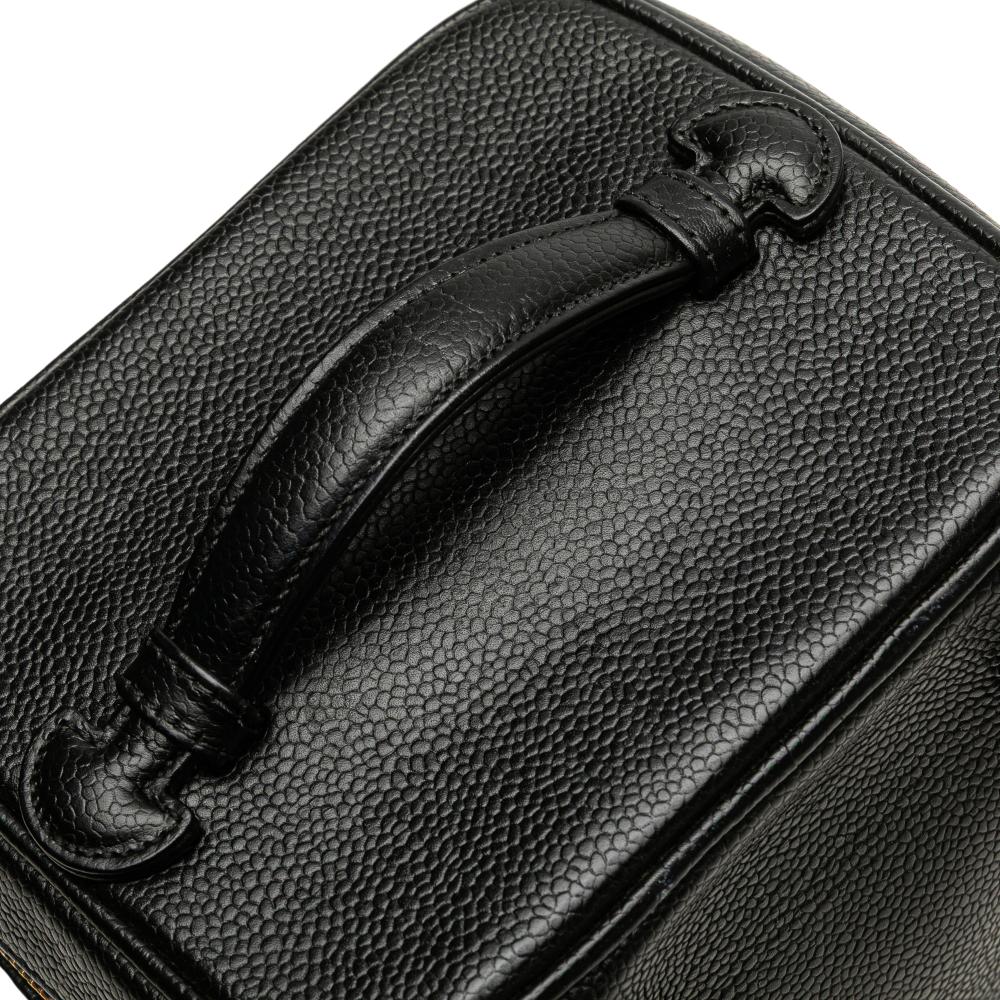 Chanel B Chanel Black Caviar Leather Leather CC Caviar Vanity Bag France