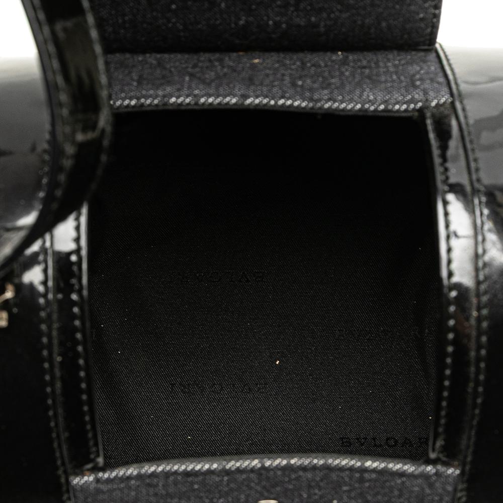 Bvlgari AB Bvlgari Black Denim Fabric Mini Logomania B Zero1 Cylinder Flap Italy