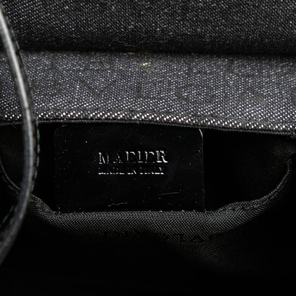 Bvlgari AB Bvlgari Black Denim Fabric Mini Logomania B Zero1 Cylinder Flap Italy