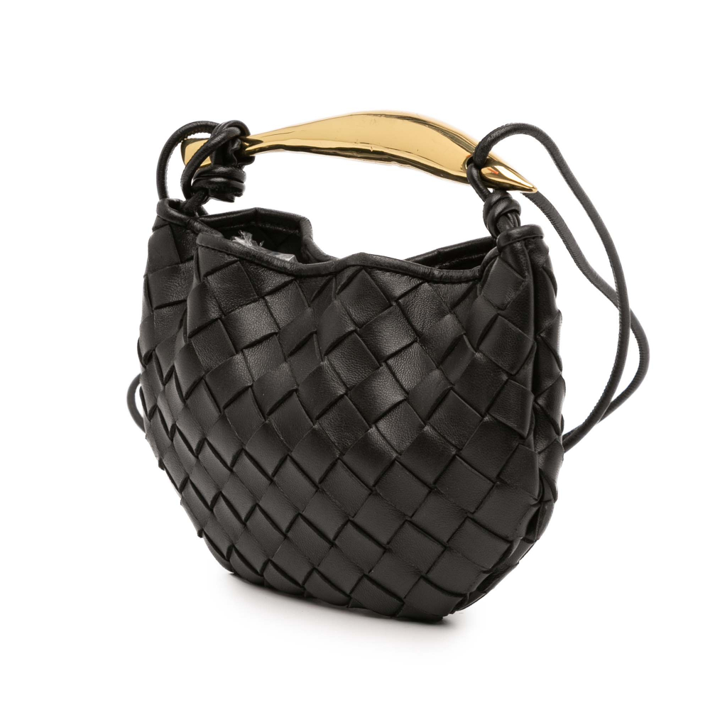 Bottega Veneta Sardine Lambskin Leather Crossbody Black