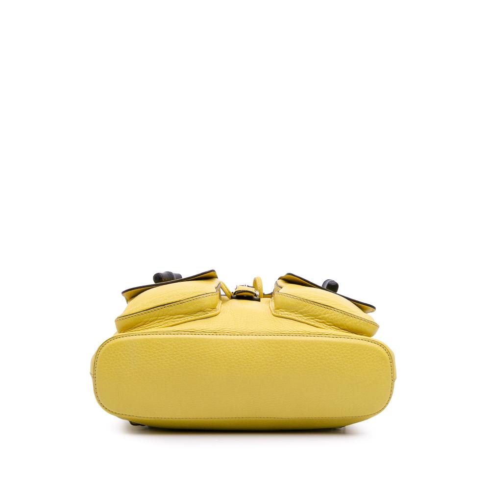 Gucci B Gucci Yellow Calf Leather Bamboo Tassel Backpack Italy