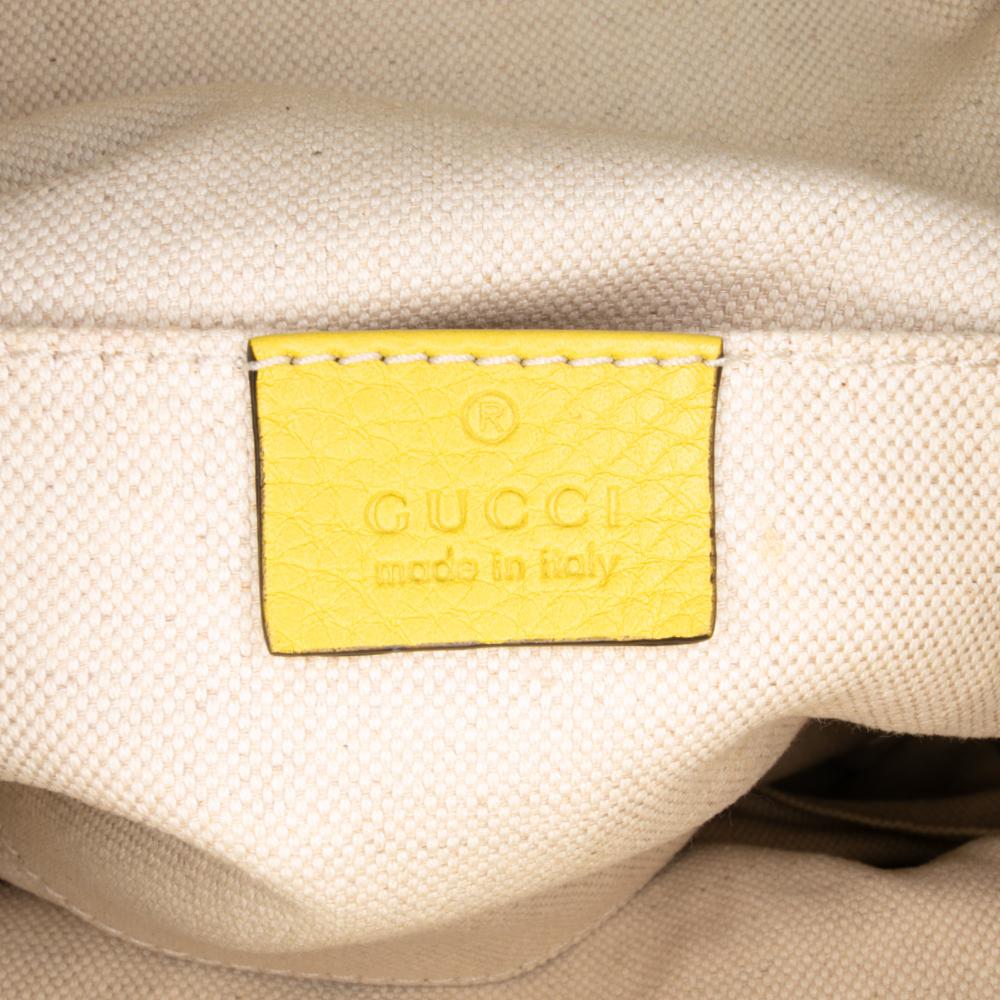 Gucci B Gucci Yellow Calf Leather Bamboo Tassel Backpack Italy