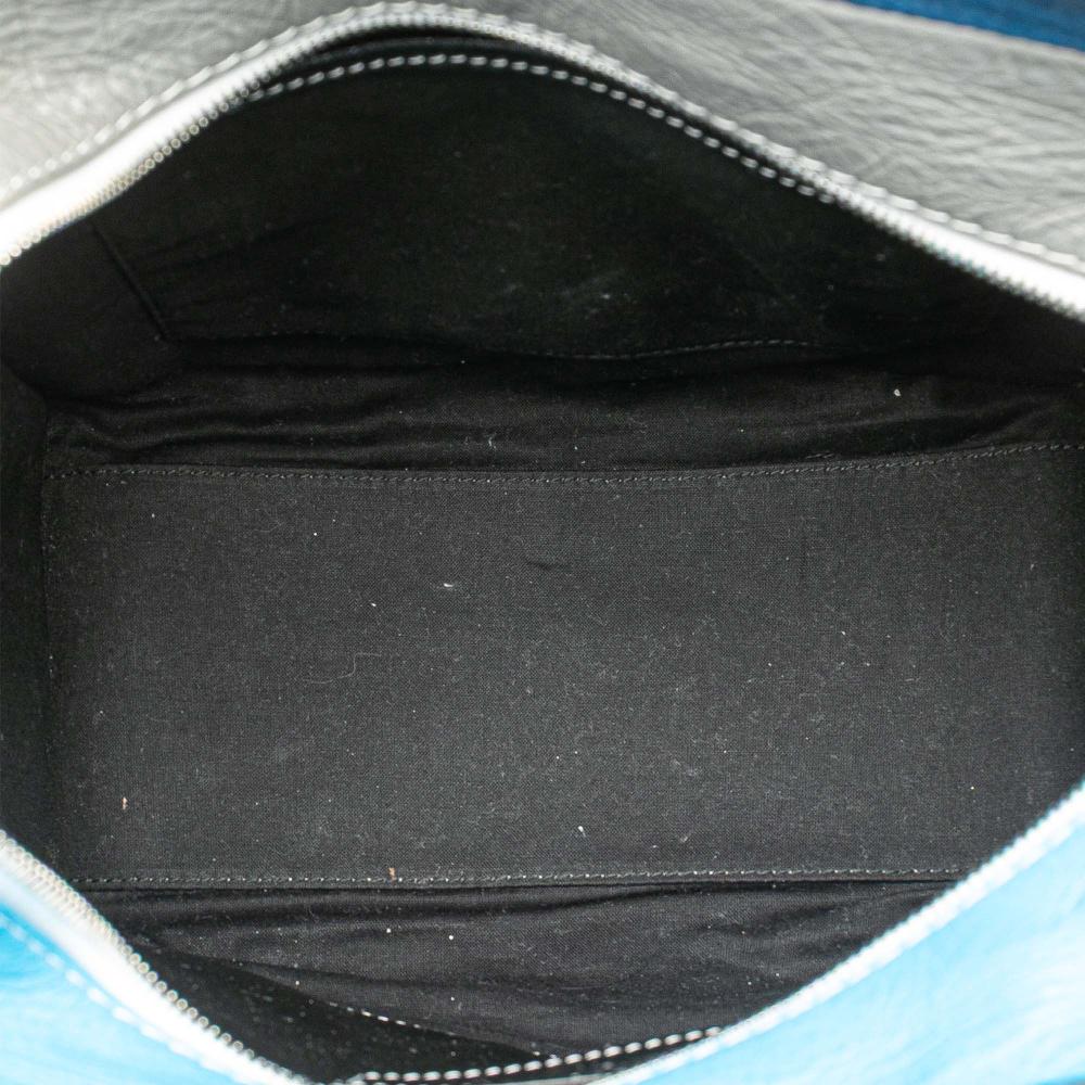 Balenciaga B Balenciaga Blue Aqua Lambskin Leather Leather S Lambskin Bazar Shopper Satchel Italy