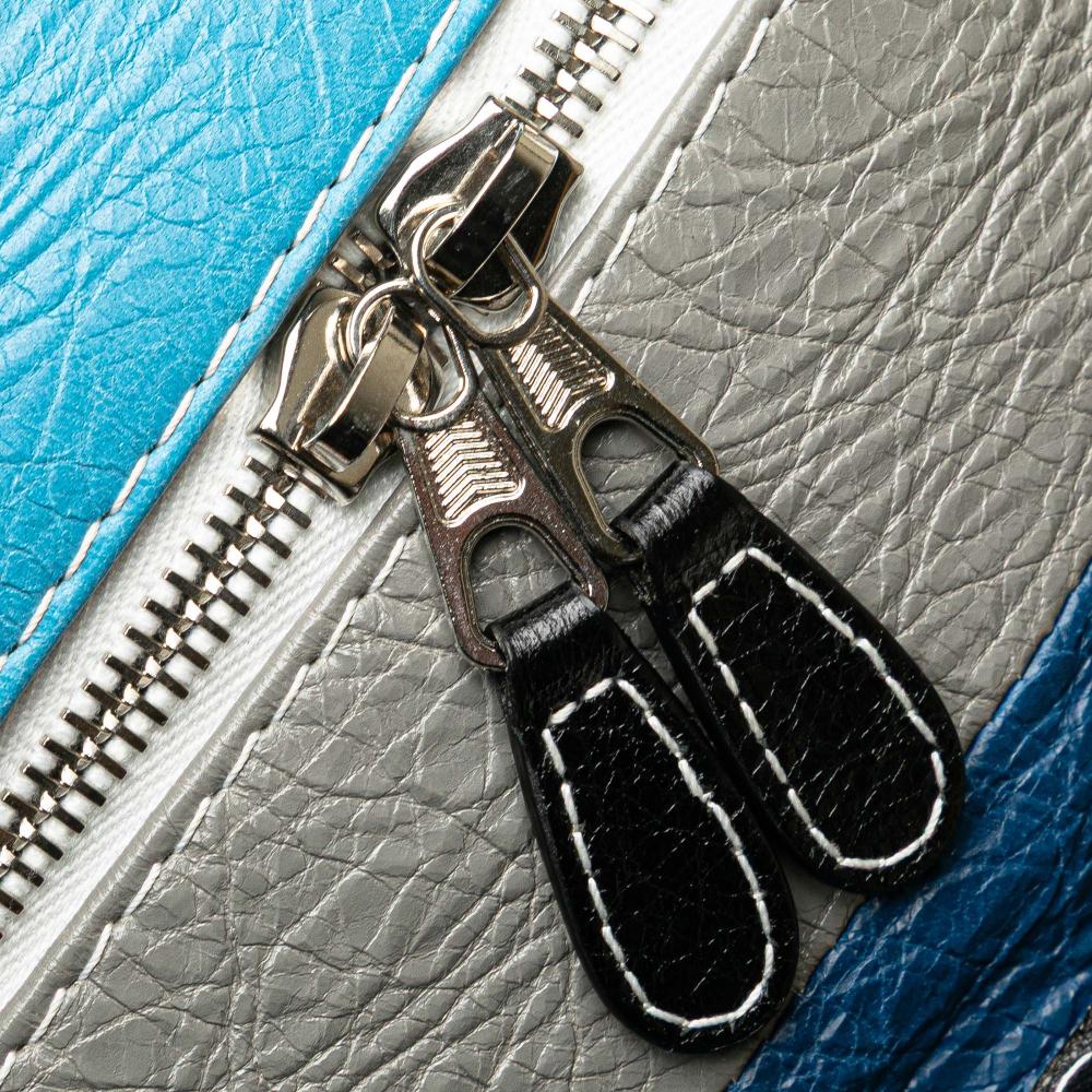 Balenciaga B Balenciaga Blue Aqua Lambskin Leather Leather S Lambskin Bazar Shopper Satchel Italy