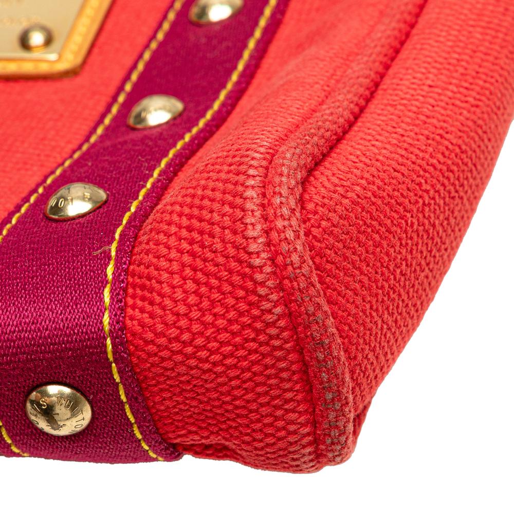 Louis Vuitton B Louis Vuitton Red Canvas Fabric Antigua Cabas PM France