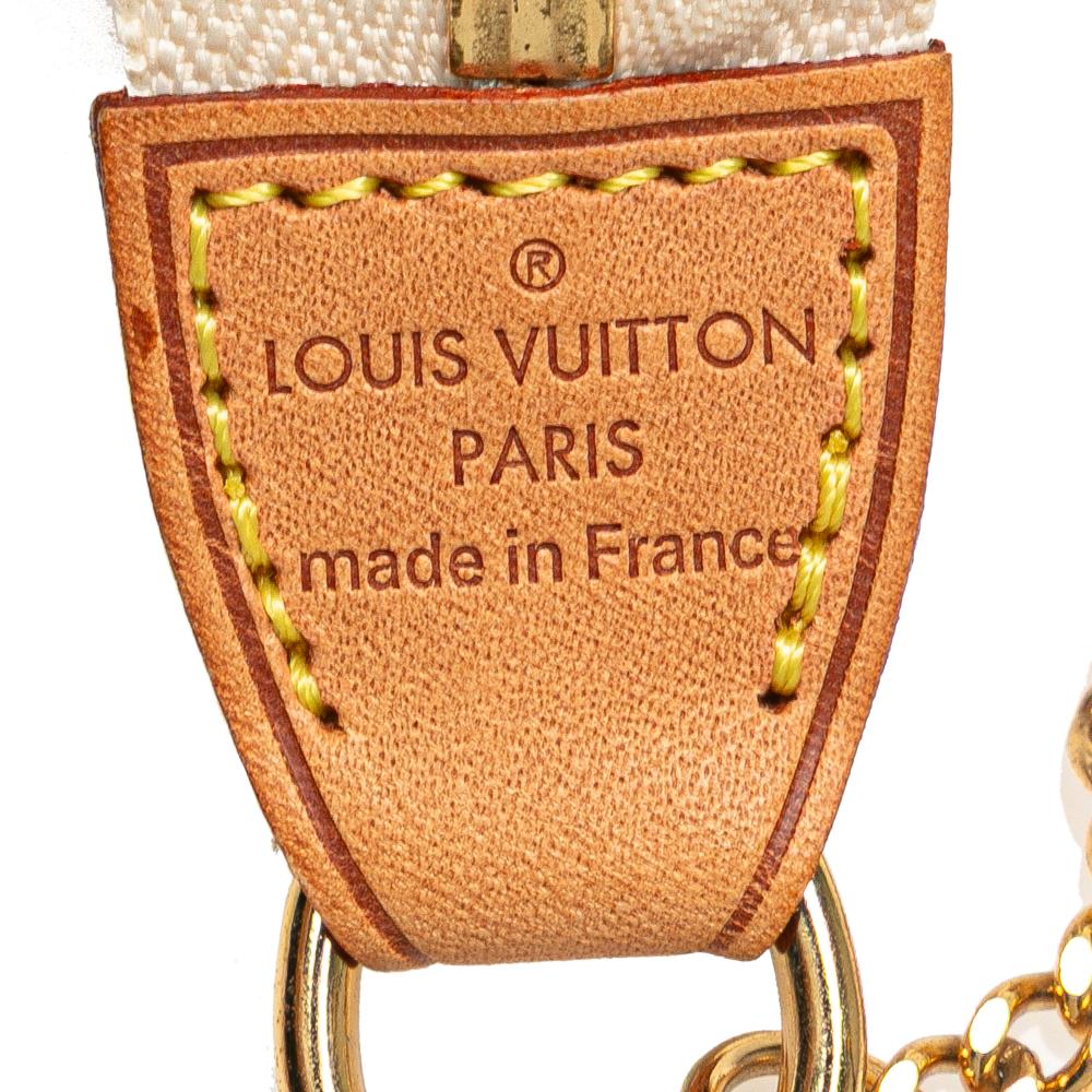 Louis Vuitton AB Louis Vuitton White Damier Canvas Canvas Damier Azur Mini Pochette Accessoires France