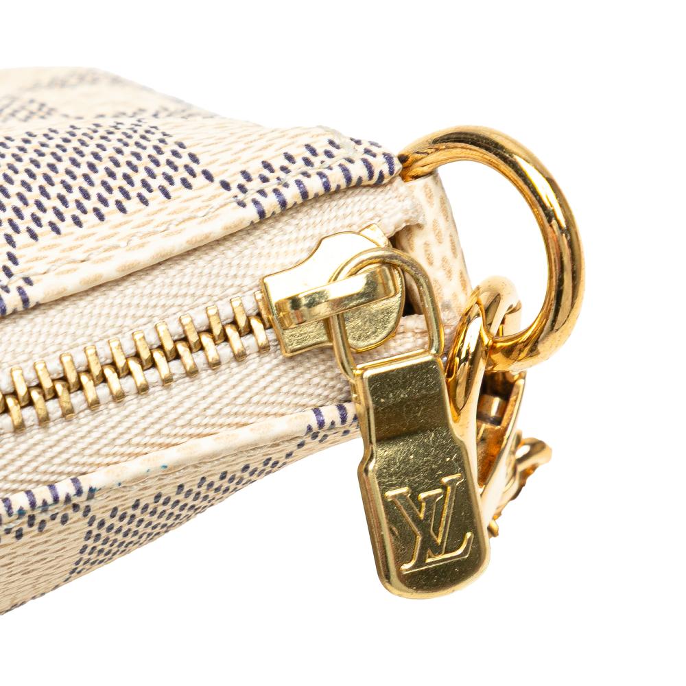 Louis Vuitton AB Louis Vuitton White Damier Canvas Canvas Damier Azur Mini Pochette Accessoires France