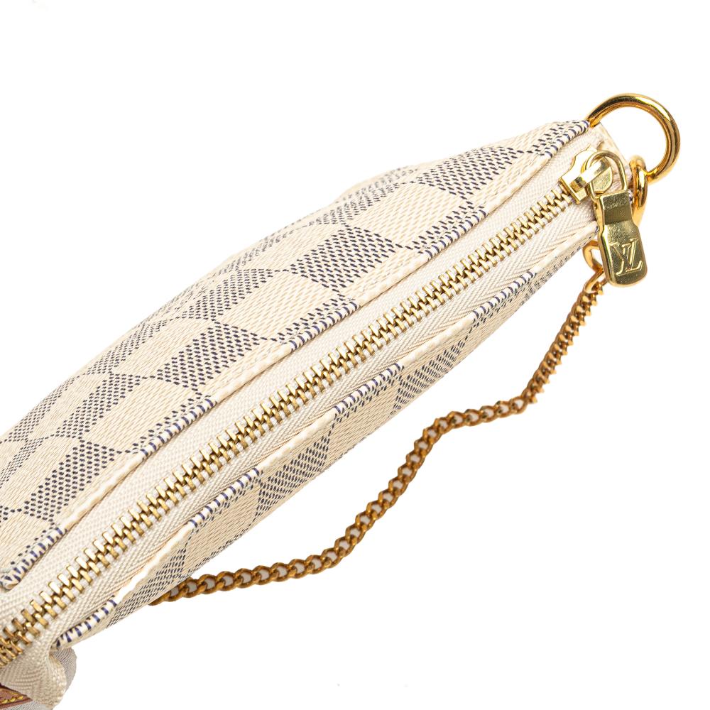 Louis Vuitton AB Louis Vuitton White Damier Canvas Canvas Damier Azur Mini Pochette Accessoires France