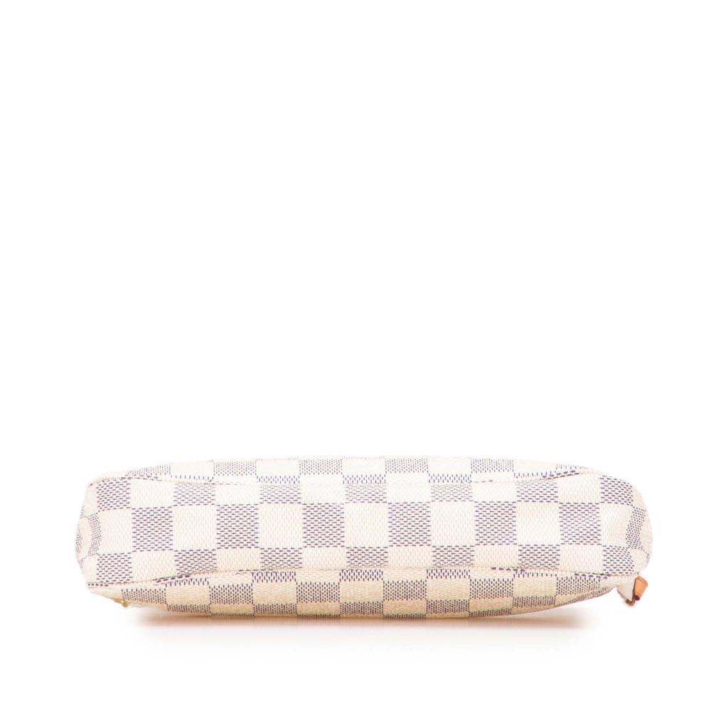 Louis Vuitton B Louis Vuitton White Damier Canvas Canvas Damier Azur Pochette Accessoires Spain