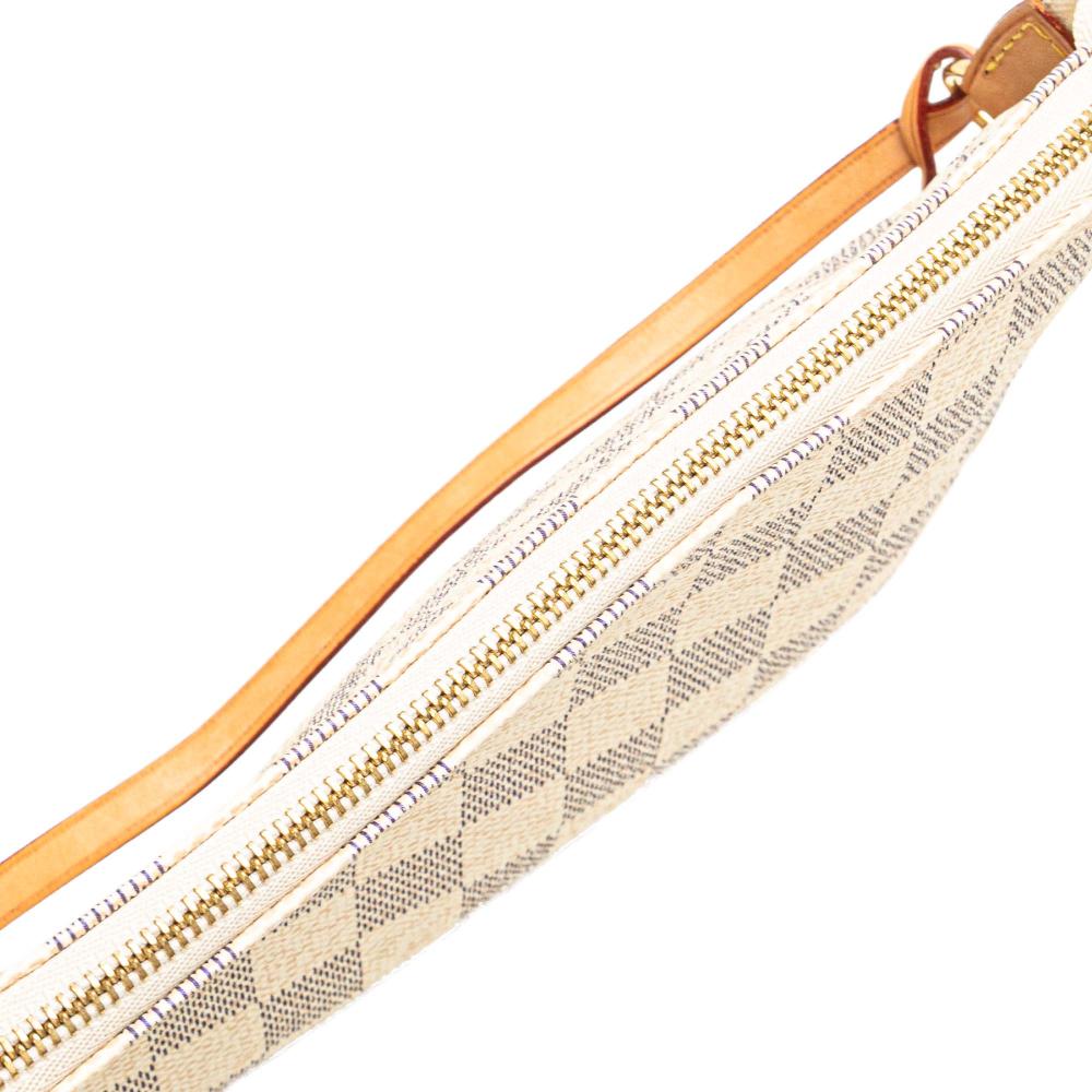 Louis Vuitton B Louis Vuitton White Damier Canvas Canvas Damier Azur Pochette Accessoires Spain