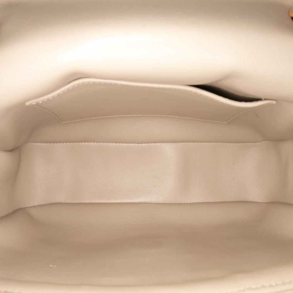 Celine B Celine Brown Light Brown Goatskin Leather Matelasse Monochrome Chain Shoulder Bag Italy