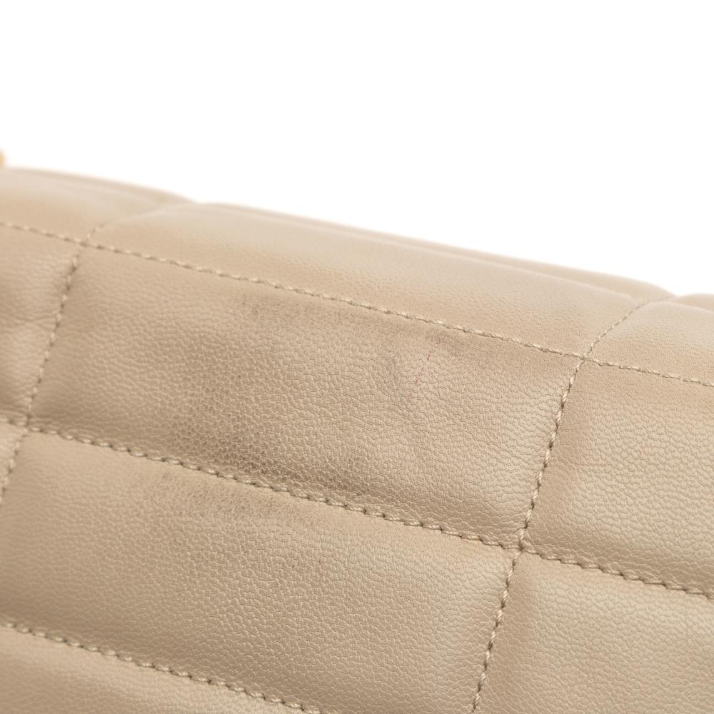 Celine B Celine Brown Light Brown Goatskin Leather Matelasse Monochrome Chain Shoulder Bag Italy