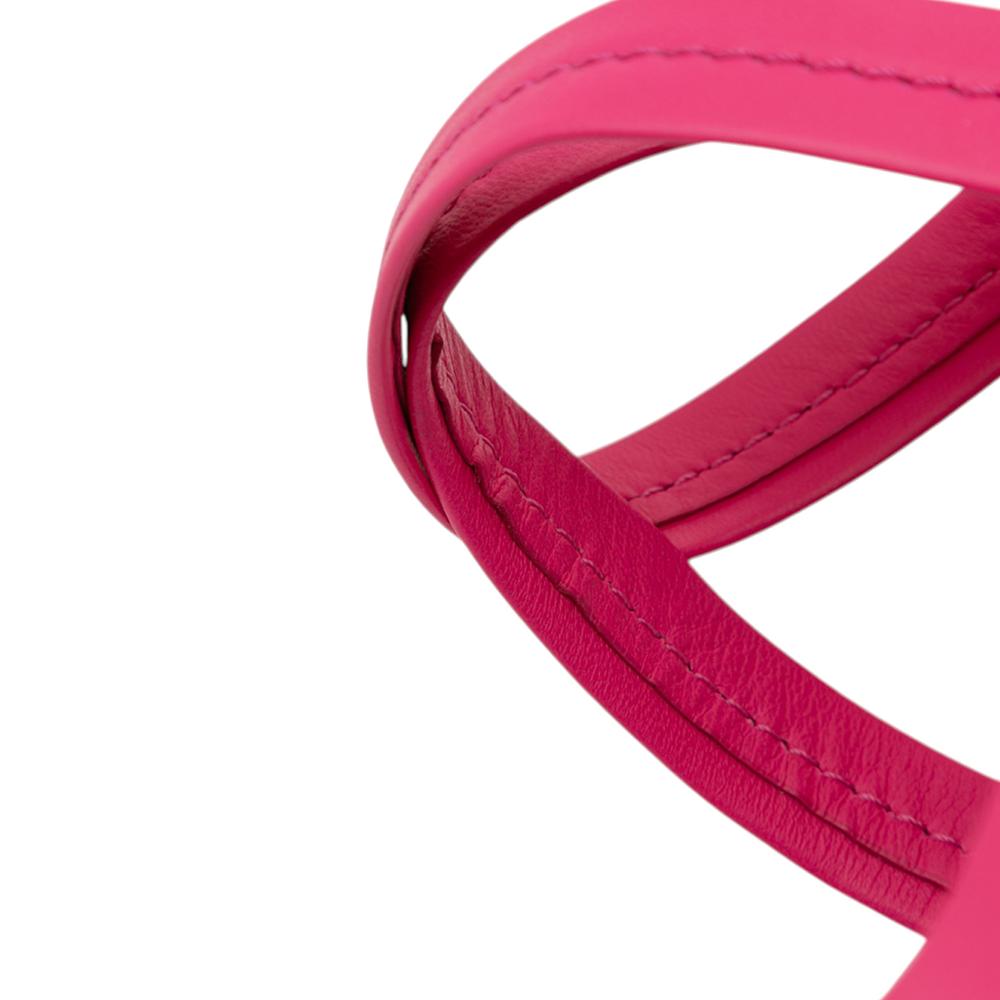 Celine B Celine Pink Hot Pink with Orange Calf Leather Bicolor Vertical Cabas Tote Italy