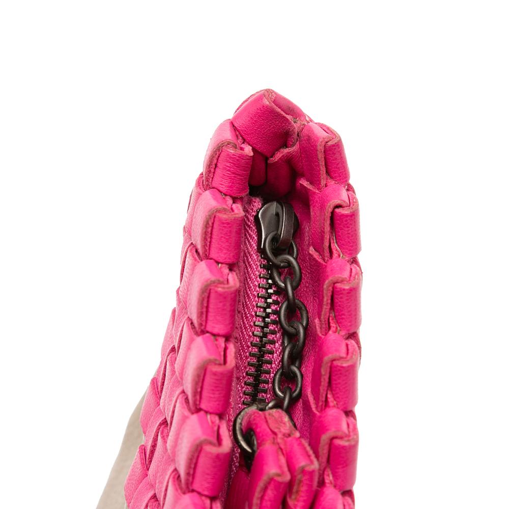 Bottega Veneta B Bottega Veneta Brown Beige Nappa Leather Leather Intrecciato Trimmed Bicolor Nappa Clutch Italy