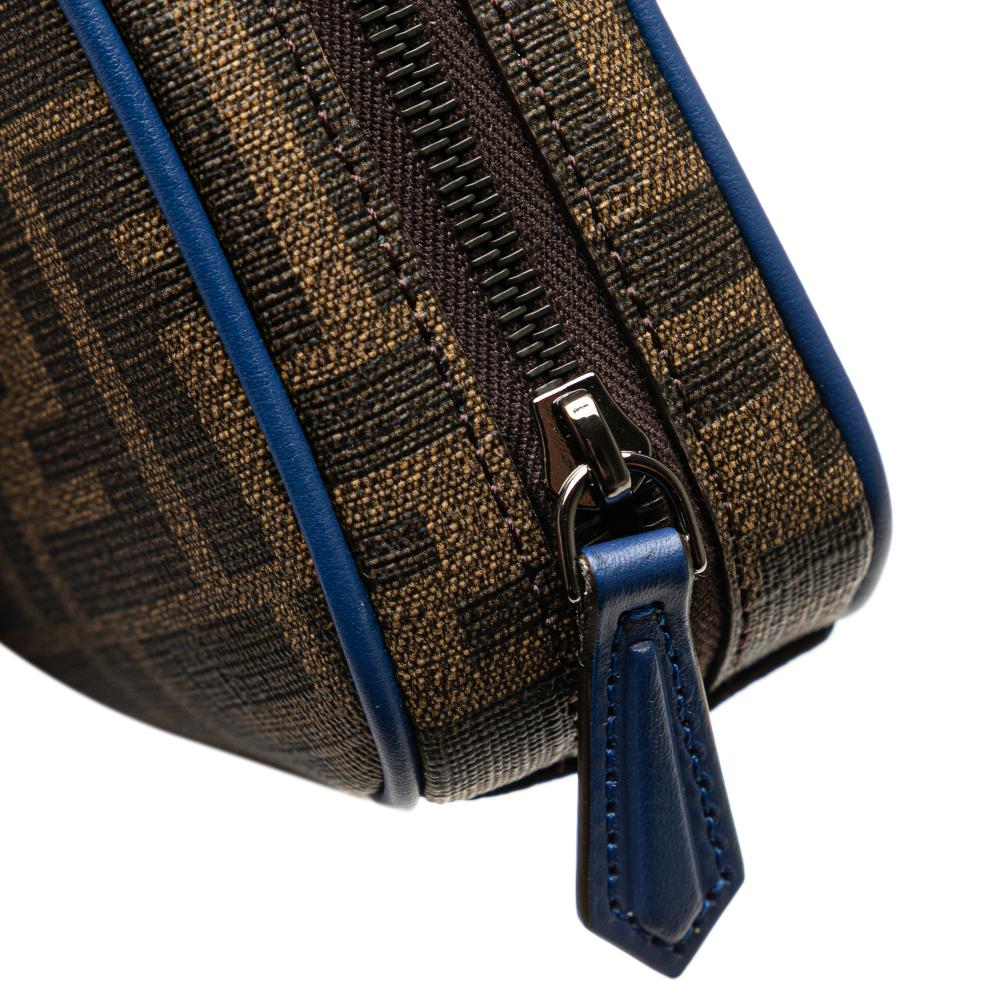 Fendi AB Fendi Brown Coated Canvas Fabric Zucca Camera Bag Italy