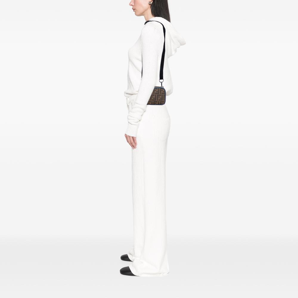 Fendi AB Fendi Brown Coated Canvas Fabric Zucca Camera Bag Italy