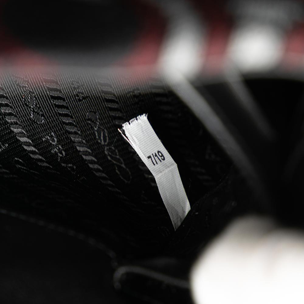 Prada AB Prada Black Jacquard Fabric Knit Cleo Shoulder Bag Italy