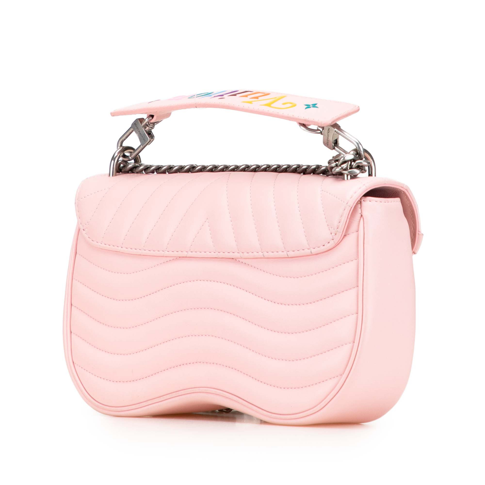 Louis Vuitton New Wave Chain MM Leather 2-Ways Flap Crossbody Pink