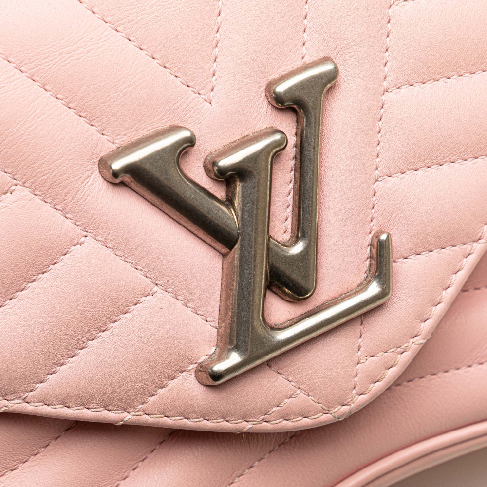 Louis Vuitton New Wave Chain MM Leather 2-Ways Flap Crossbody Pink