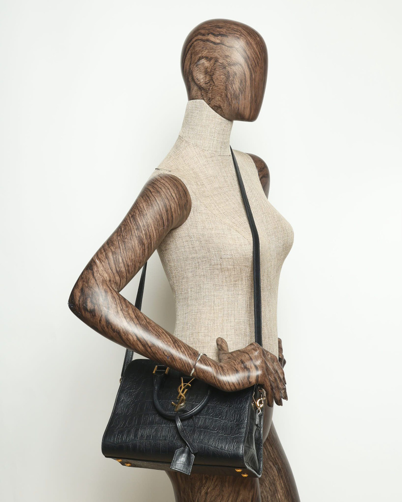 Saint Laurent Monogram Croc Baby Cabas Bag
