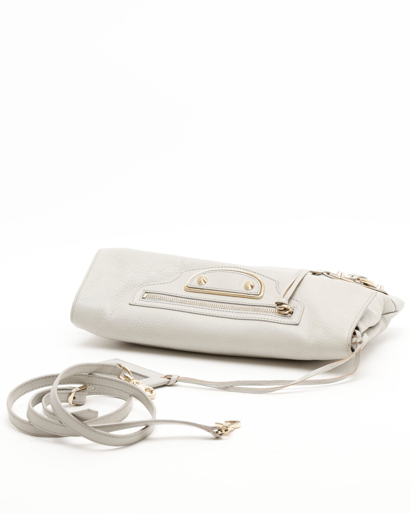 Balenciaga Motocross Metallic Edge Envelope Clutch Bag