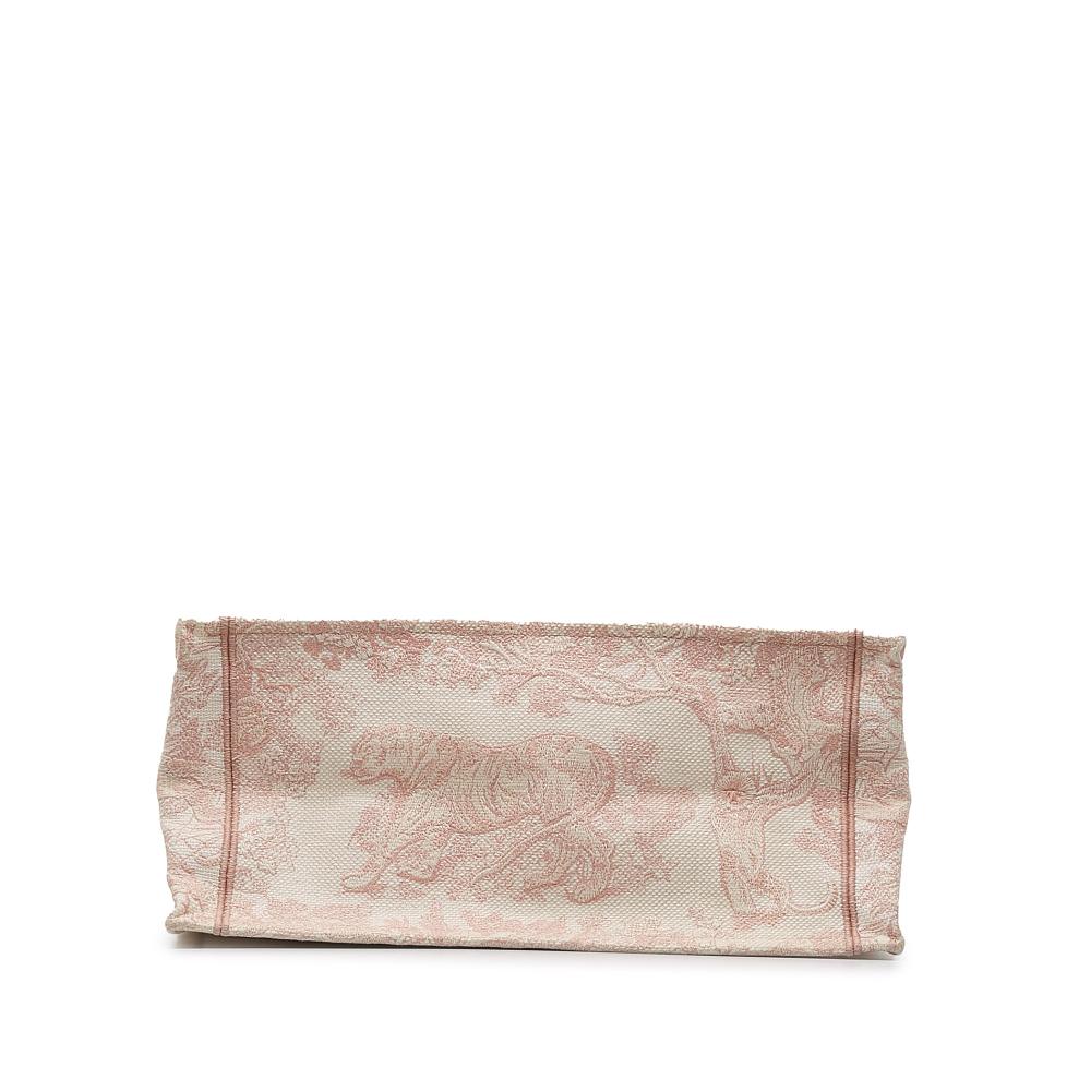 Christian Dior B Dior Pink Light Pink Canvas Fabric Medium Toile de Jouy Book Tote Italy