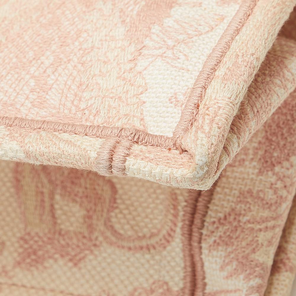 Christian Dior B Dior Pink Light Pink Canvas Fabric Medium Toile de Jouy Book Tote Italy